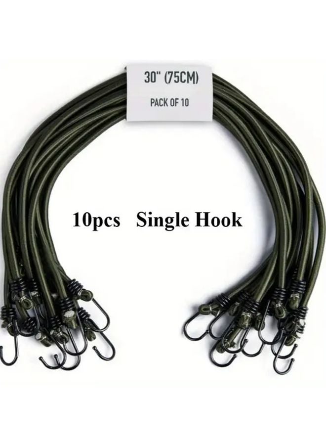Double Hook Elastic Rope 10pcs Heavy Duty Wear Resistant for Camping Bicycles Motorcycles Cargo Securing - Image 2