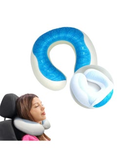 U-Shape Gel Memory Foam Travel Pillow, Neck Pillow U Shaped Pillow Memory Foam Gel Car Neck Pillow