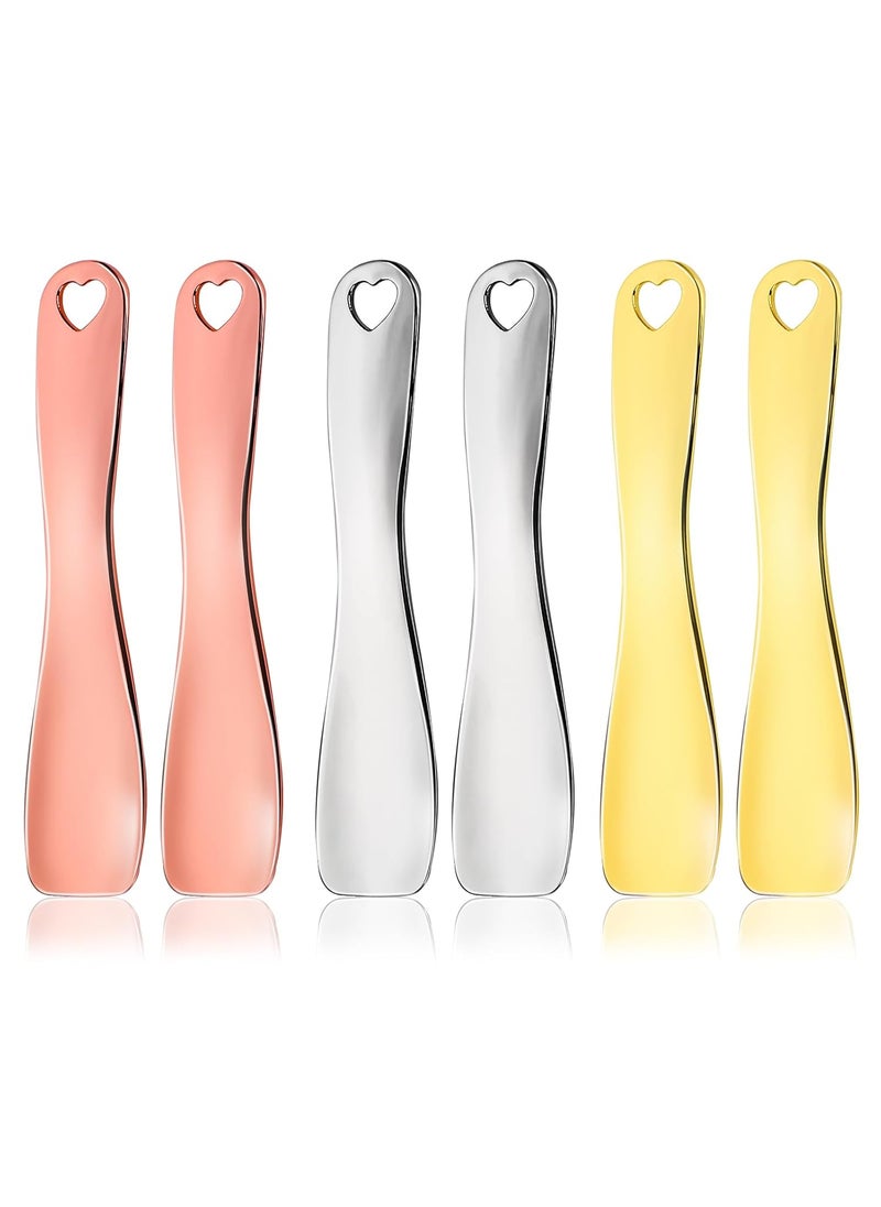 WLLHYF - WLLHYF 6 PCS Metal Cosmetic Spoon Skincare Spatula Stick Applicator Beauty Spa Mini Spoon Skin Care Facial Cream Mask Scoop Makeup Tools for Facial DIY Mask Mixing - Image 1