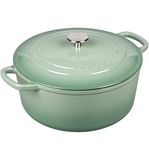 EDGING CASTING Enameled Cast Iron Dutch Oven Pot With Lid, 5.5 Quart, for Bread Baking, Cooking, Sage Green - Image 5
