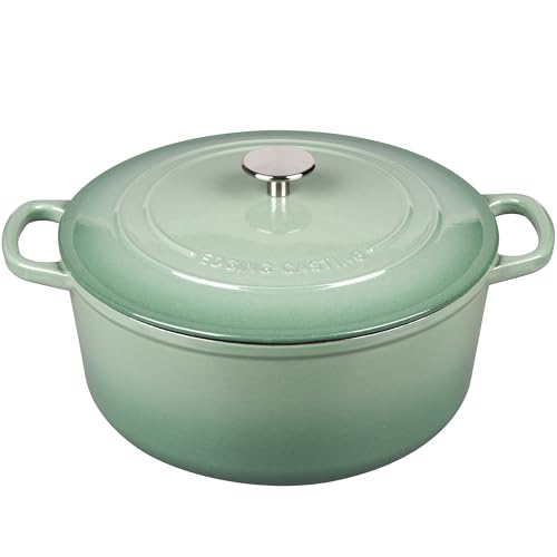 EDGING CASTING Enameled Cast Iron Dutch Oven Pot With Lid, 5.5 Quart, for Bread Baking, Cooking, Sage Green - Image 1