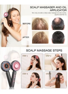 Ru syanl Scalp Massaging Brush: Hair Scalp Electric Massager Scalp Oil Applicator with Red Light Portable and Rechargeable Head Relax Deep Massage Comb for Thinning Hair  - Image 2