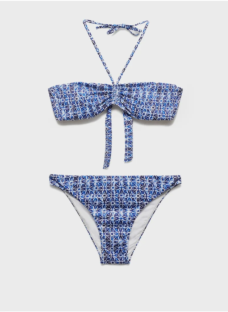 MANGO Youth Printed Bikini Top & Bottom Set