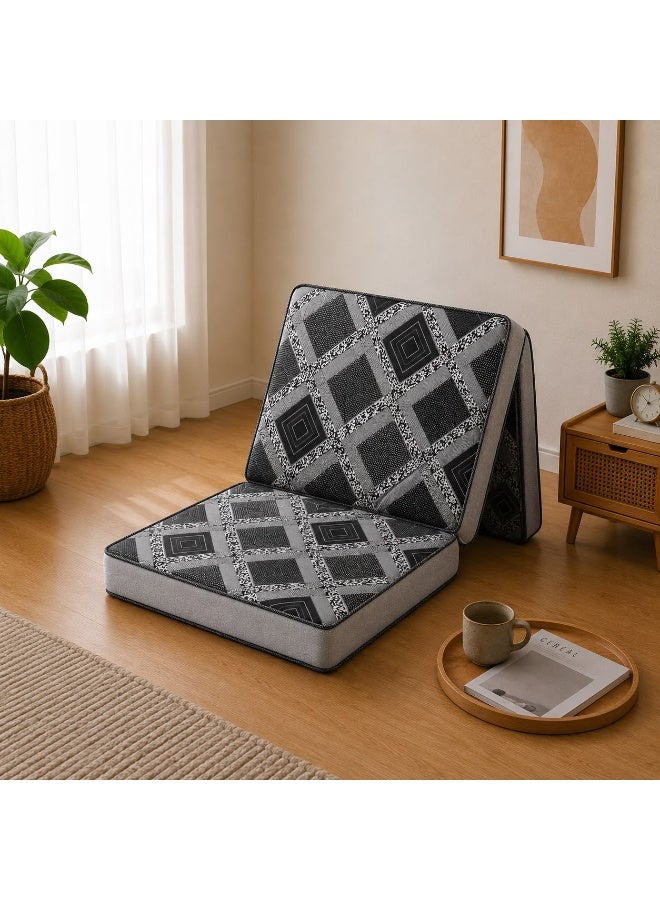سنوز بيد تو جو مرتبة قابلة للطي تصميم جراي جريد - Image 1