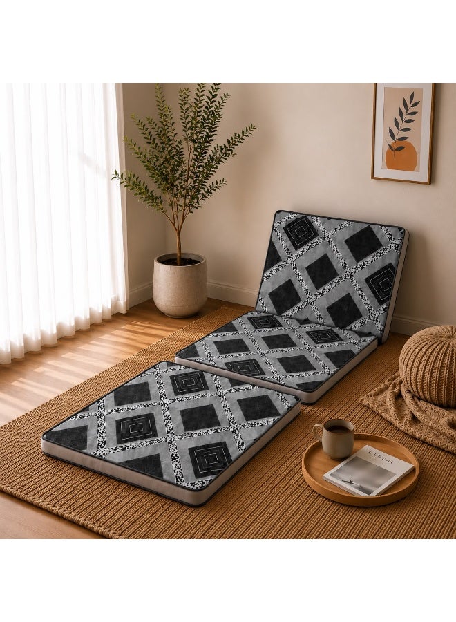 سنوز بيد تو جو مرتبة قابلة للطي تصميم جراي جريد - Image 2