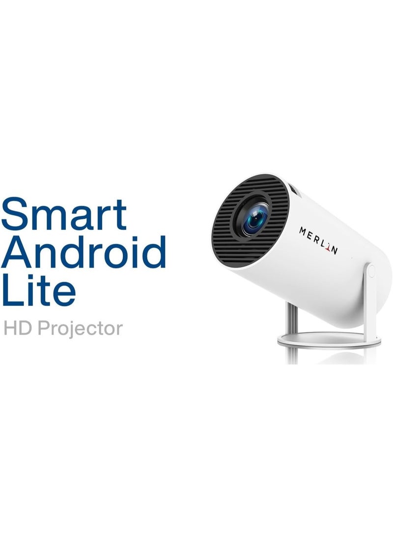 Merlin Mini Portable Projector 4K 1080P Full HD Compatible with Android 11 and Netflix - WiFi 6, BT 5.0, 180° Rotation, Portable Home Theater Projector with App Support - Image 2