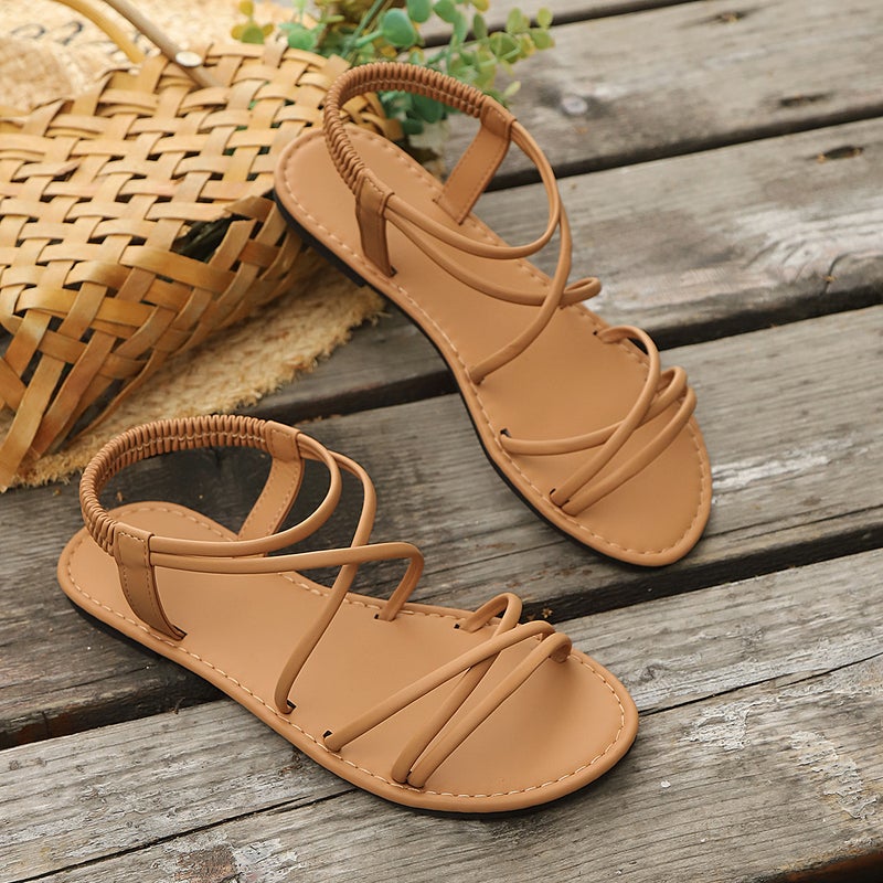 Flat Strap Sandals for Women Roman Beach Slippers - Image 4
