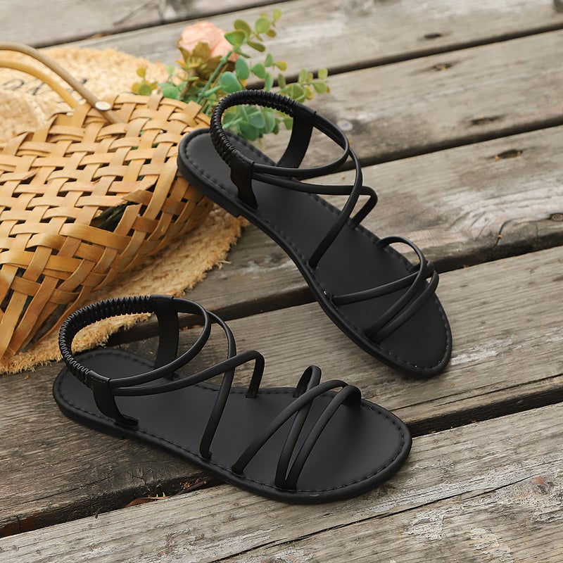 Flat Strap Sandals for Women Roman Beach Slippers - Image 2