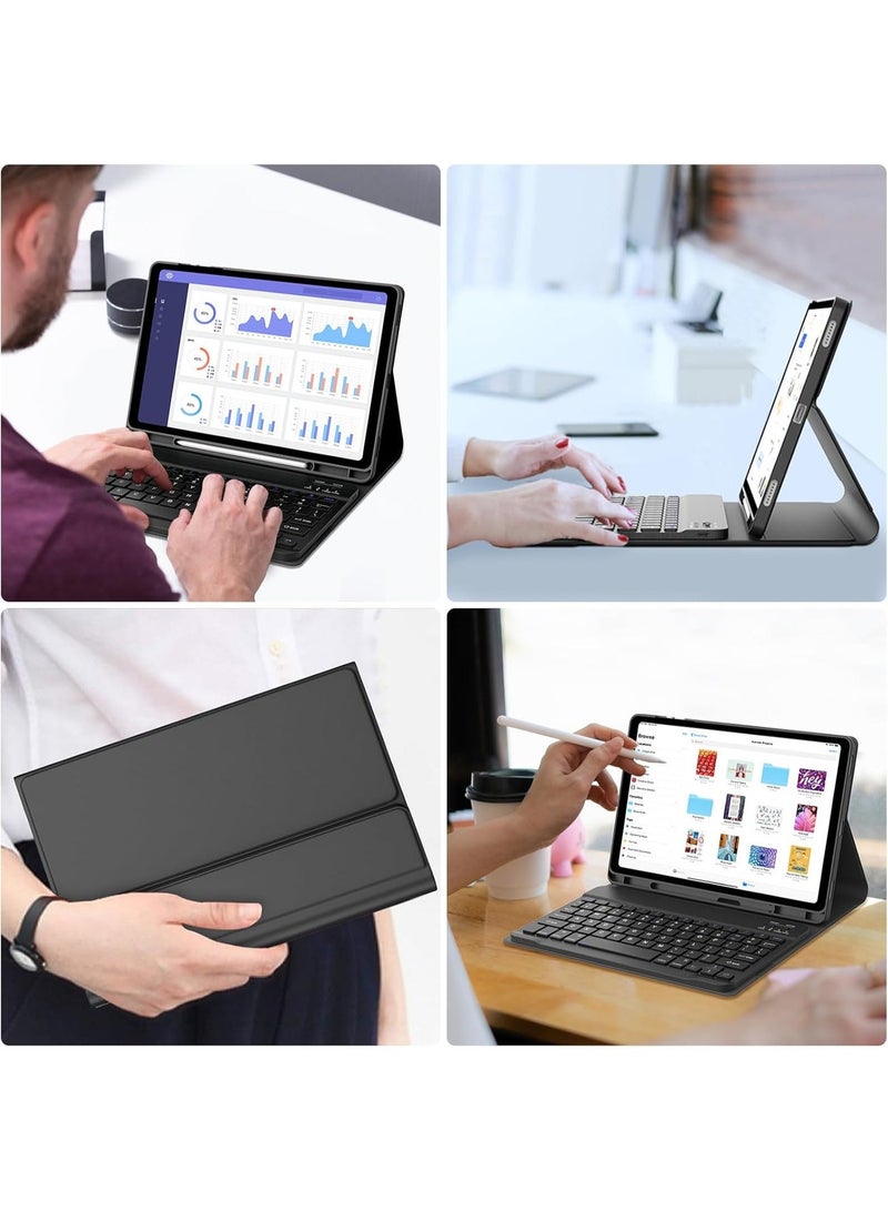 آرترابيت حافظة لوحة مفاتيح باللغتين الإنجليزية والعربية مزودة بفأرة لجهاز Samsung Galaxy Tab A11+/A9+ Plus مقاس 11 بوصة، حافظة لوحة مفاتيح قابلة للفصل وقابلة لإعادة الشحن عبر البلوتوث مزودة بحامل قلم، مع إمكانية تعديل الزاوية بثلاث درجات - Image 5