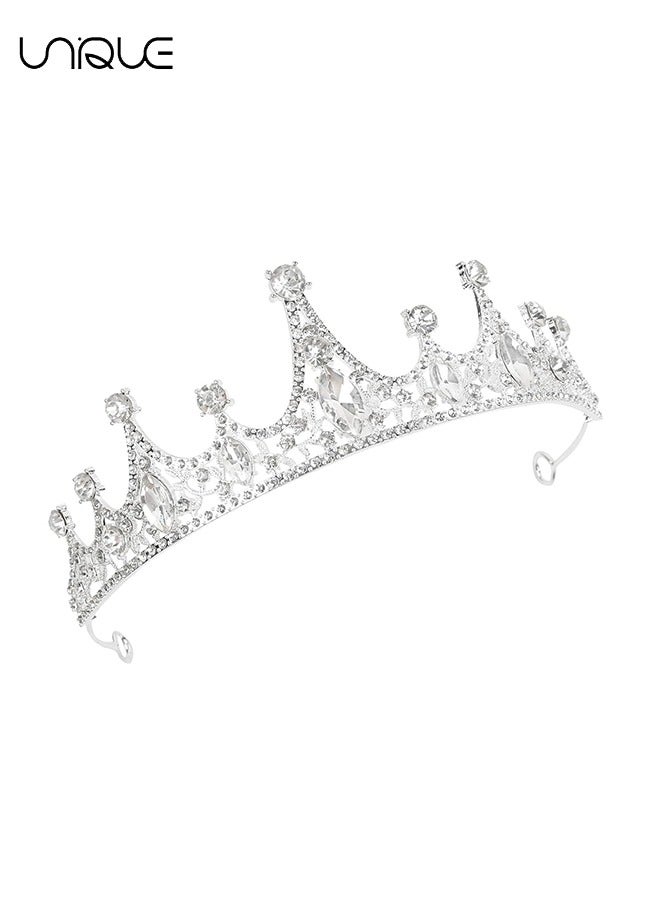 Unique Silver Crystal Tiaras Crown Headbands for Women Girls Kids Birthday Princess Crowns Party Scene Hair Accessories for Bridal Wedding Prom Parties Festival Gifts - Image 1