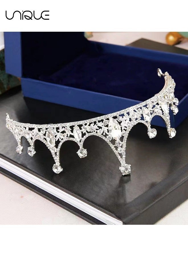Unique Silver Crystal Tiaras Crown Headbands for Women Girls Kids Birthday Princess Crowns Party Scene Hair Accessories for Bridal Wedding Prom Parties Festival Gifts - Image 3