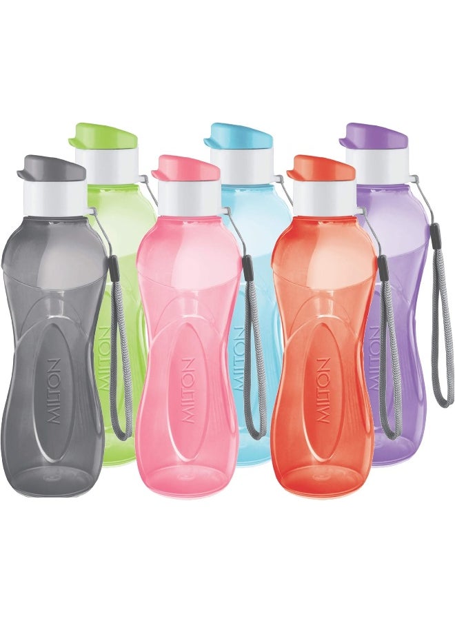 Milton - MILTON 6-pack -12 oz Kids Water Bottle for School Reusable Leak proof Small Sports Water Bottle BPA Free Durable Plastic Leak Free with Carry Strap for Lunch Travel Cycling Camping Gym Yoga -6 colors - Image 1