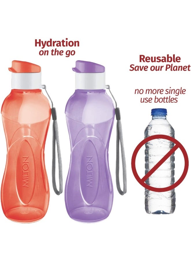 Milton - MILTON 6-pack -12 oz Kids Water Bottle for School Reusable Leak proof Small Sports Water Bottle BPA Free Durable Plastic Leak Free with Carry Strap for Lunch Travel Cycling Camping Gym Yoga -6 colors - Image 1