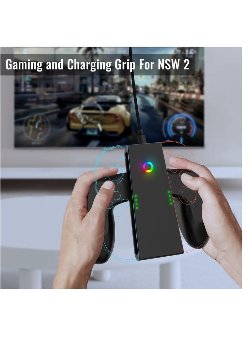 Switch 2 Charging Grip Handle for Left & Right Controllers | Rechargeable Joy-Con Holder | Gamepad Charger - Image 3