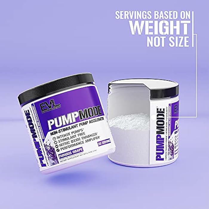 Evlution EVL PumpMode Nitric Oxide Supplement - Nitric Oxide Booster Pump Pre Workout Powder with Glycerol and Betaine for Muscle Recovery Growth and Endurance - Stim Free Pre Workout Drink (Furious Grape) - Image 5