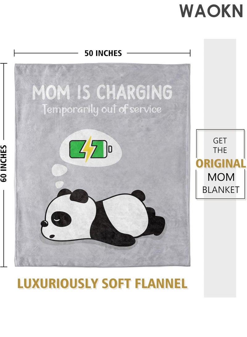 دبليو أيه أو كي أن بطانية زاوية مضحكة لمنع الشخير للأم - بطانية عملية لقيلولة السفر، 60 بوصة × 50 بوصة، هدية ناعمة من الصوف لأعياد الميلاد والتقاعد - أفضل هدية من الابنة/الابن للأم - هدايا مبتكرة بتصميم فكاهي (رمادي) - Image 5