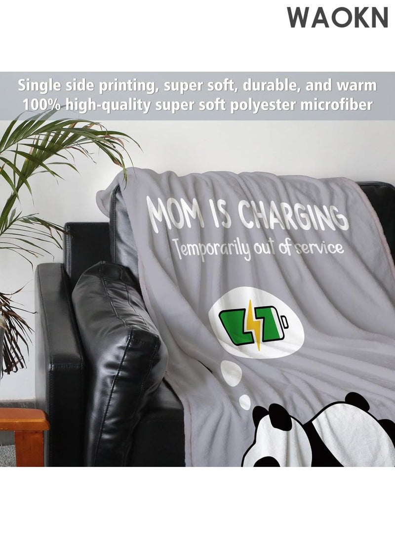 دبليو أيه أو كي أن بطانية زاوية مضحكة لمنع الشخير للأم - بطانية عملية لقيلولة السفر، 60 بوصة × 50 بوصة، هدية ناعمة من الصوف لأعياد الميلاد والتقاعد - أفضل هدية من الابنة/الابن للأم - هدايا مبتكرة بتصميم فكاهي (رمادي) - Image 4