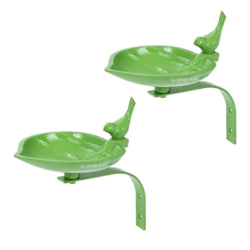 Vimal - Heavy Metal Wall Mounted Bird Bath or Feeder for Attractive Vintage & Lovely Bird Feeder - (Green) Pack of 2 - Image 1