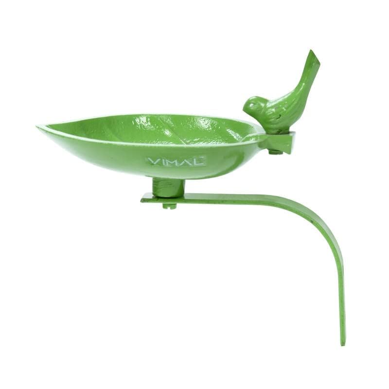 Vimal - Heavy Metal Wall Mounted Bird Bath or Feeder for Attractive Vintage & Lovely Bird Feeder - (Green) Pack of 2 - Image 4