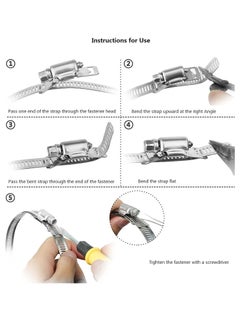 Oasisgalore Hose Clamp Stainless Steel, DIY, 7.9FT Metal strapping with Holes + 6 Fasteners,Large Adjustable Clamp for Automotive.  - Image 4