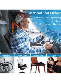 PURADAY Seat Cushions and Lumbar Support Pillows for Office Chairs Cars Wheelchairs Seat Cushions for Sciatica Lower Back and Coccyx Pain Relief.  - Image 4