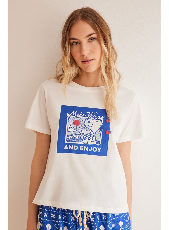 women'secret cotton gray Snoopy t-shirt - Image 2