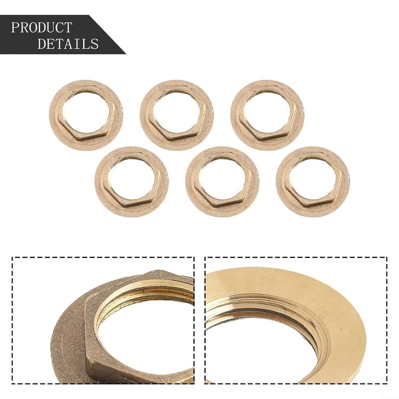 Brass Hex Nuts 12 Inch For Bathroom Fittings Secure Installation 6 Pieces - Image 5