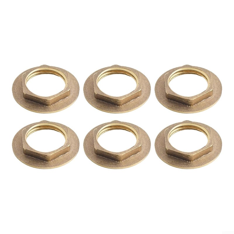 Brass Hex Nuts 12 Inch For Bathroom Fittings Secure Installation 6 Pieces - Image 1