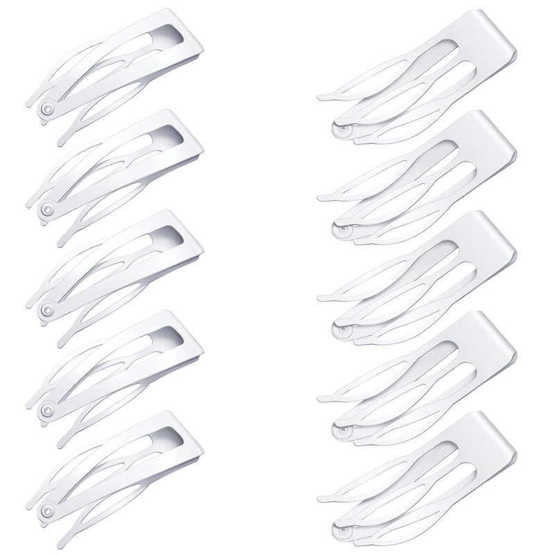 Chinco 24 Pcs Double Grip Hair Clips Metal Snap Clips Women Barrettes for Hair Making Salon SuppliesWhite2 Inch