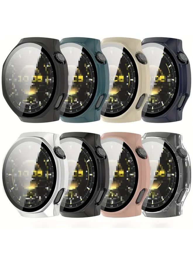 Silvery Watch GT6 Pro 46MM Case With Markers Tempered Glass Full Screen Protector - Image 5