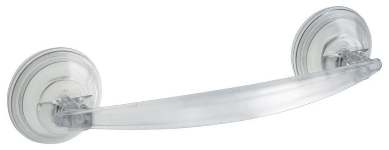 iDesign Plastic Power Lock Suction Towel Bar Holder for Bathroom Kitchen Laundry Room Mudroom