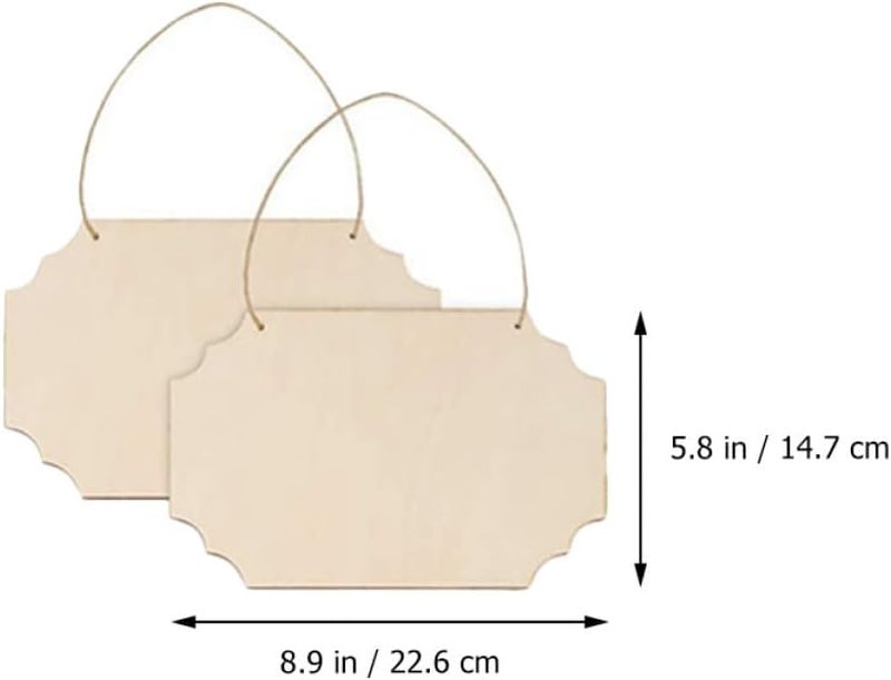 Generic 8pcs DIY Unfinished Wood Cutout Door Sign Set, Hanging Wood Slice Ornaments for Painting and Crafting, Wooden Decorative Plaques for Home Decor - Image 2