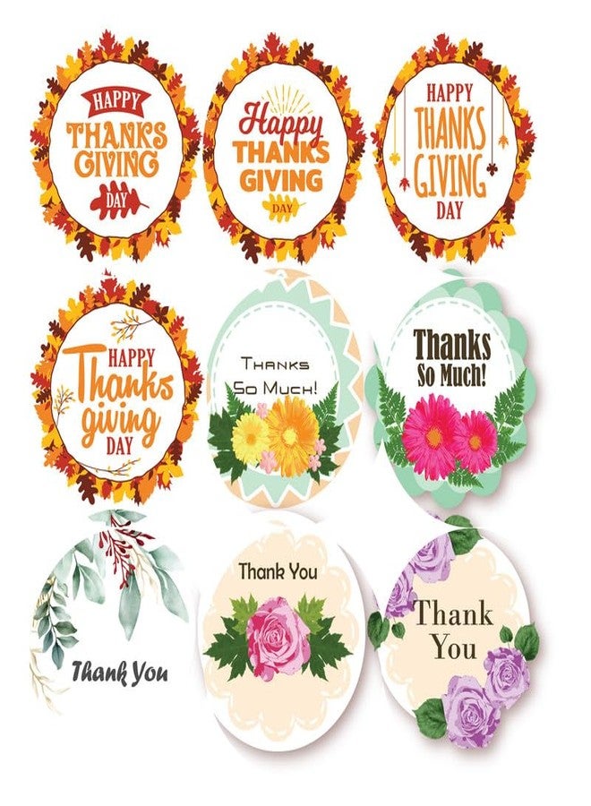 SLGIFT Vinyl Thanks Giving Theme Sticker, Self-Adhesive Vinyl Stickers, 54 Pieces, 2 x 2 Inches Round Sticker, 9 Unique Designs, R007 - Image 2