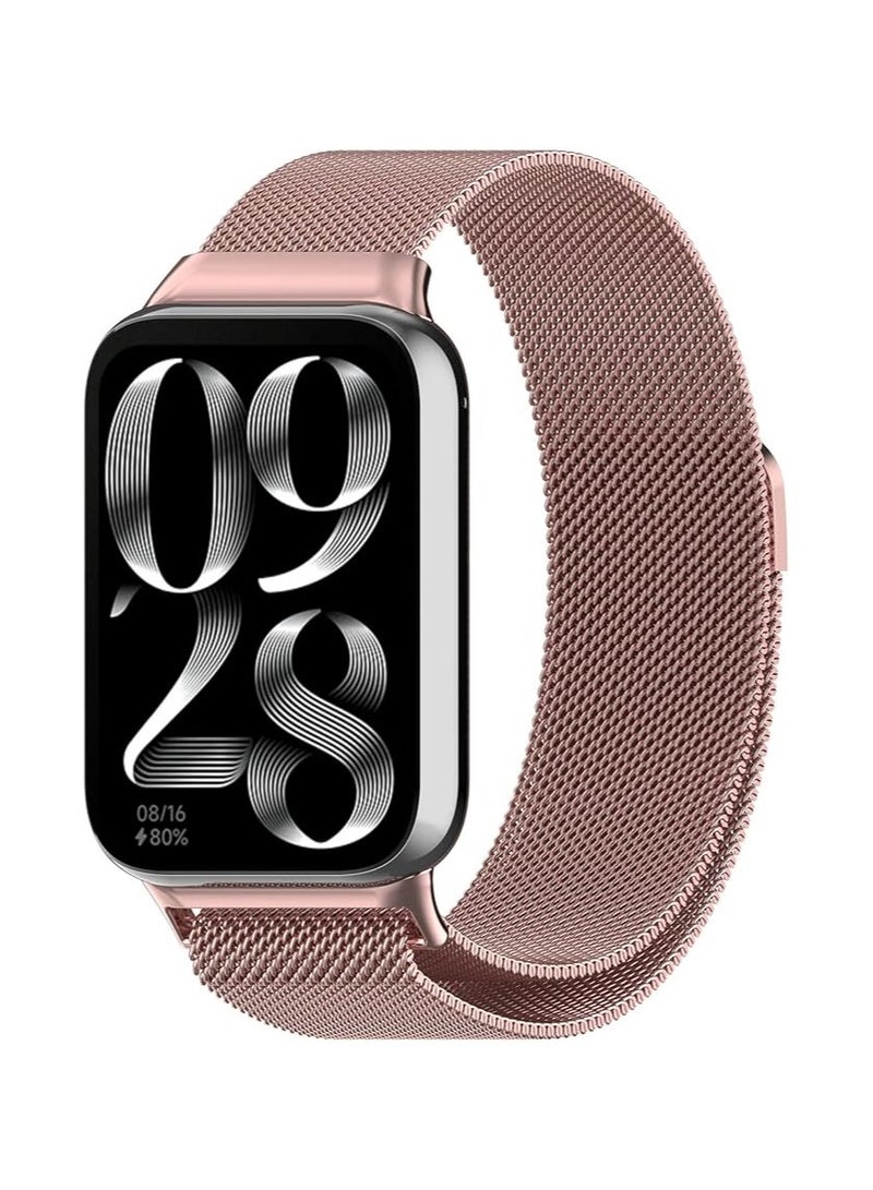 Metal Bracelet Compatible with Xiaomi Smart Band 9 Pro/Mi Band 8 Pro, Magnetic Replacement Strap for Xiaomi Smart Band 9 Pro/Mi Band 8 Pro for Men and Women (Pink) - Image 1