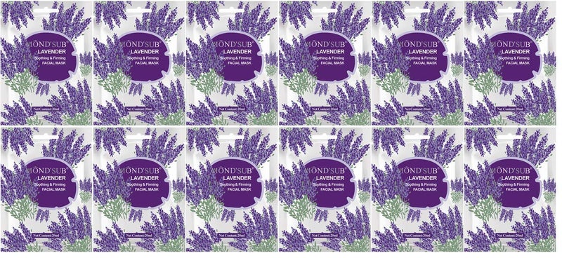 Mond'sub Mondsub Lavender Soothing & Firming Facial Mask Sheet - Pack of 12 x 20ml - Image 1