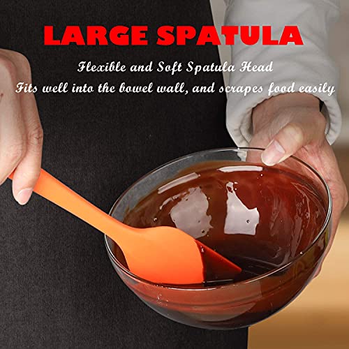 P-Plus International Silicone 6 Piece Non-Stick & Heat-Resistant Silicone Spatula Set with Strong Stainless Steel Core, for Cooking, Baking and Mixing. (Orange) - Image 4