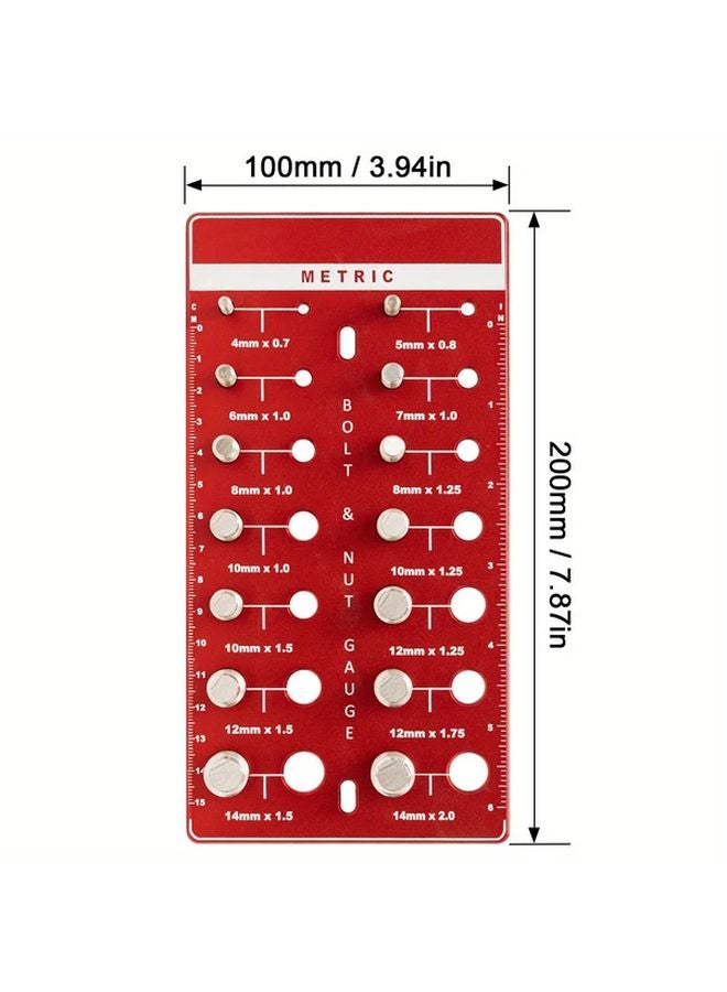 Metric Thread Checker Gauge Tool Inch Sizes Right Hand Flat Head POZIDRIV ROUND HOLE Drive - Image 1