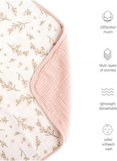 iMissiu Muslin Baby Blankets, 100% Cotton Crib Blanket for Baby Infant Toddler, Super Soft and Lightweight Nursery Blankets 40"x36"  - Image 2