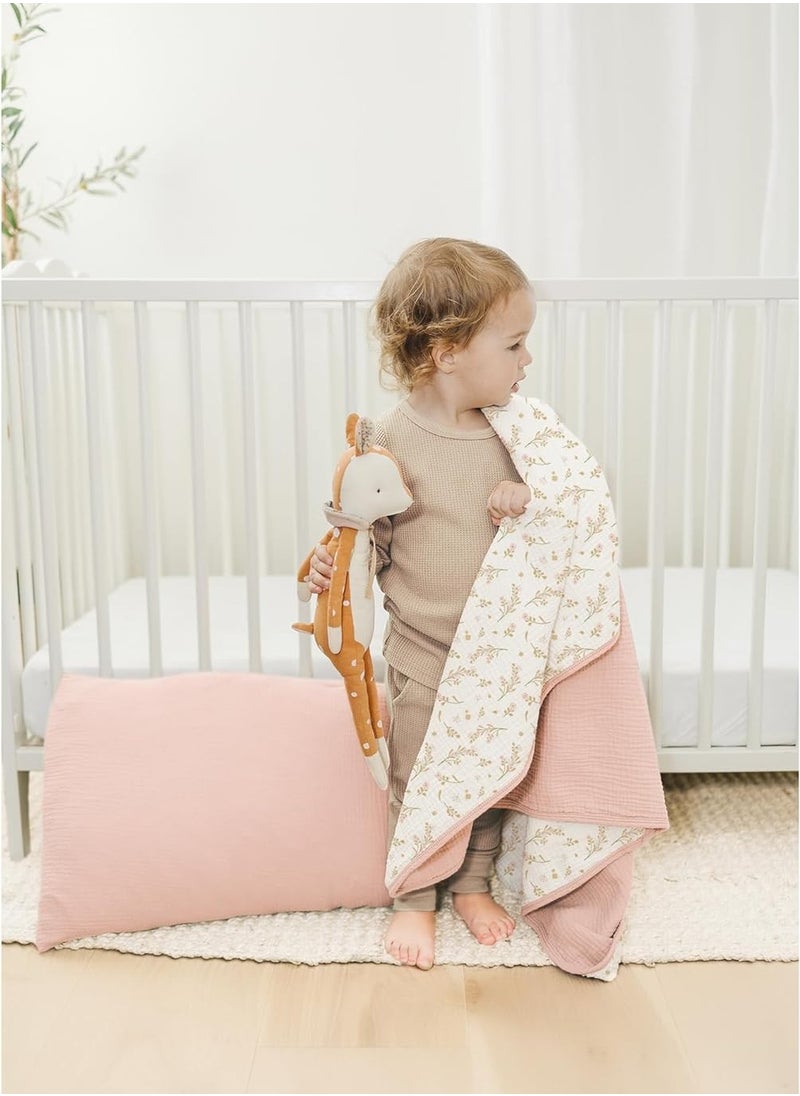 iMissiu Muslin Baby Blankets, 100% Cotton Crib Blanket for Baby Infant Toddler, Super Soft and Lightweight Nursery Blankets 40"x36"  - Image 4