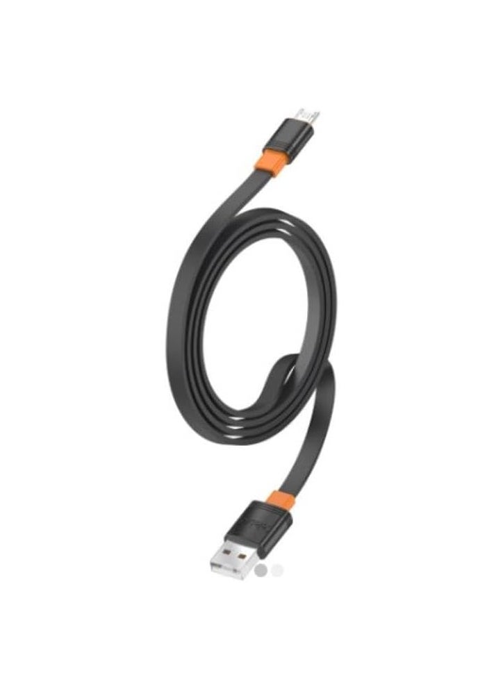 Celebrat Celebrat CB-33 Portable USB To Micro Fast Charge And Data Transmission Cable With Flat wire Design And Practical Fits Mobile Phone 3A /480mbps /1M - Black  - Image 1