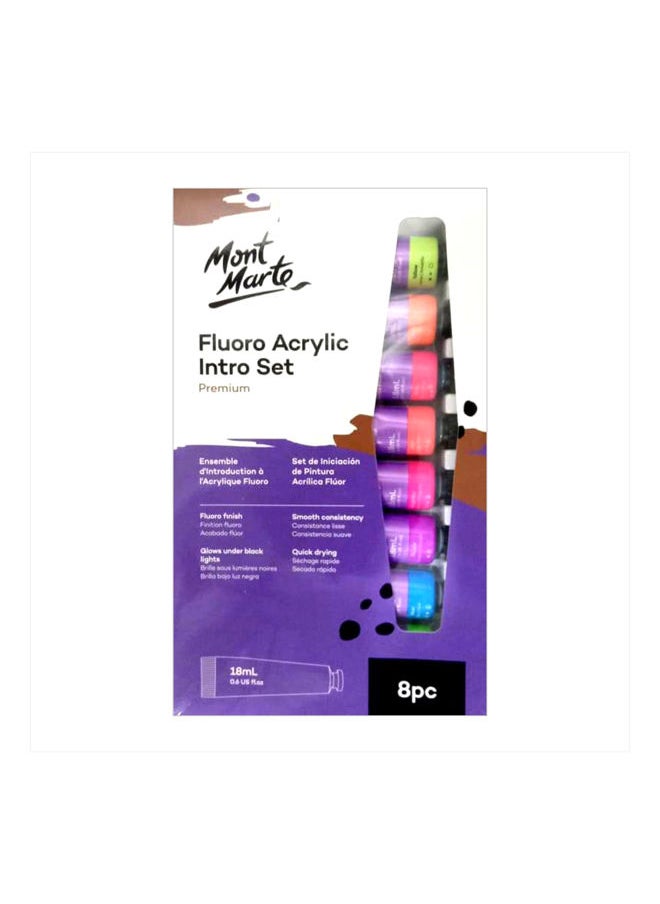 Mont Marte Mont Marte Fluro Acrylic Paint Intro Set -8 Piece  - Image 1