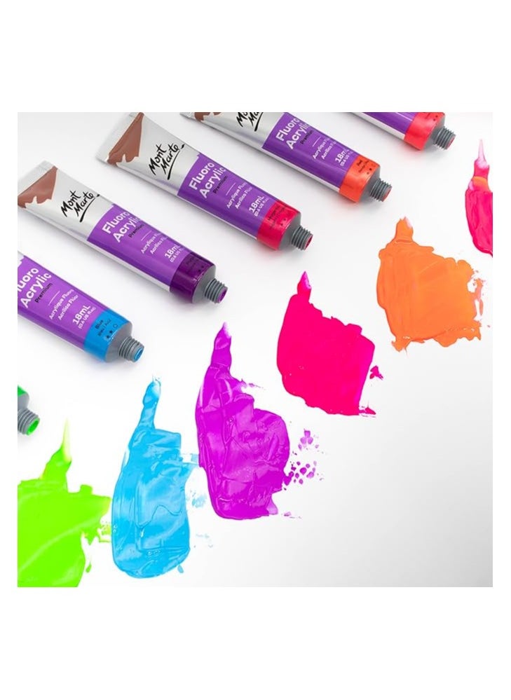 Mont Marte Mont Marte Fluro Acrylic Paint Intro Set -8 Piece  - Image 3