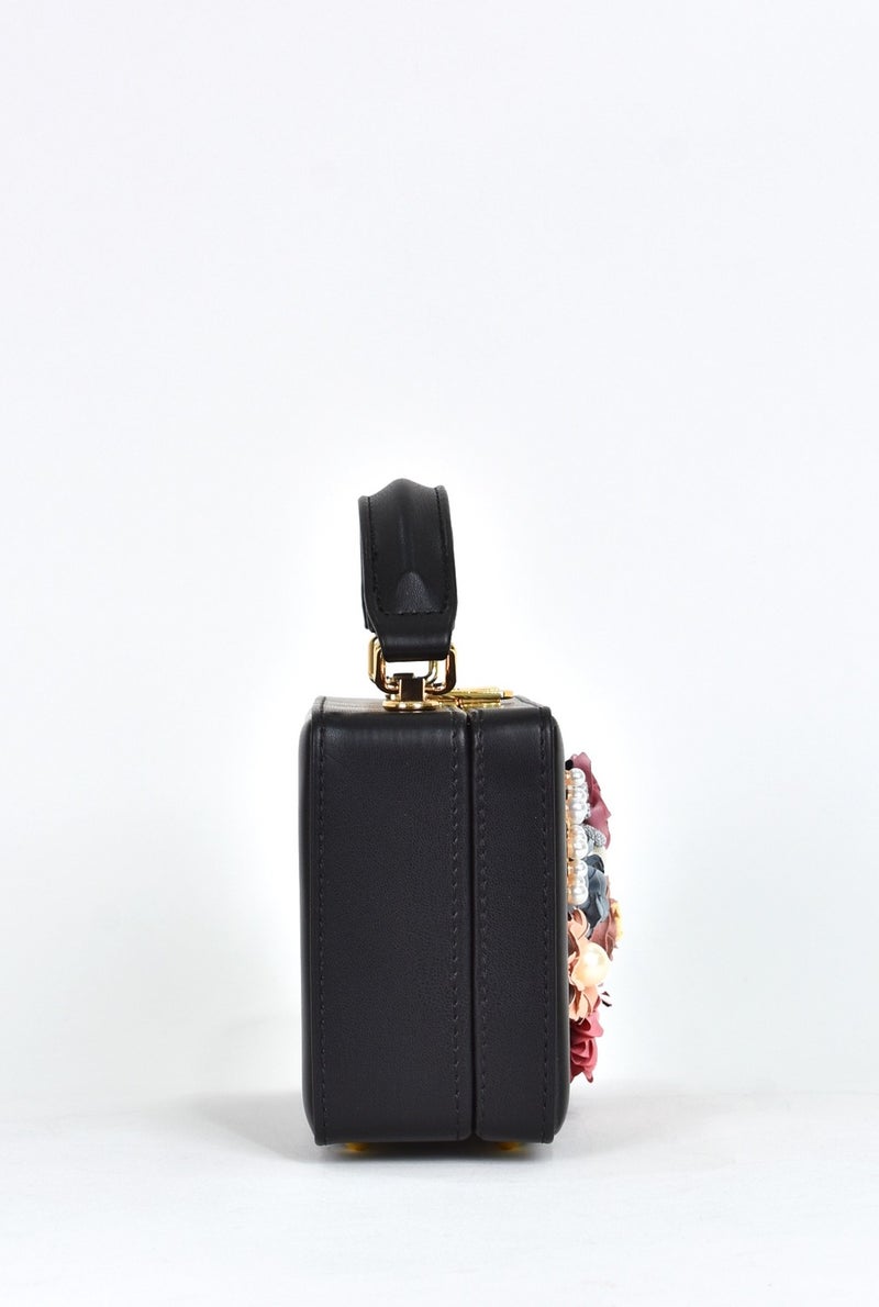 Elatae Women's Shoulder Strap Floral Stone Evening Dress Daily Hand Bag Black 17612  - Image 5