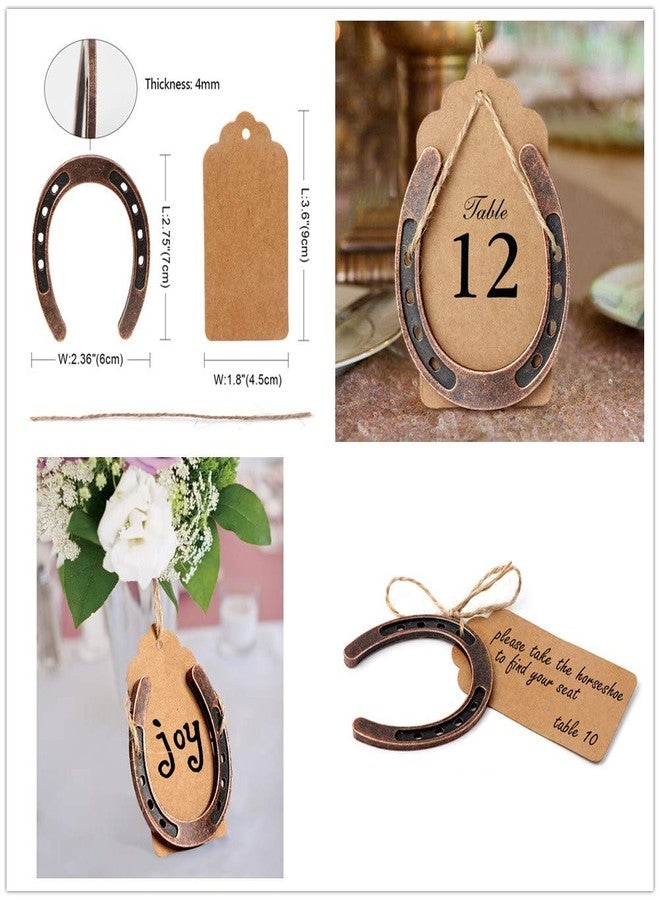 أور ورم مجموعة OurWarm المكونة من 30 قطعة من حدوات الخيل لجلب الحظ السعيد، هدايا تذكارية لحفلات الزفاف، مصنوعة من المعدن بتصميم عتيق مع بطاقات هدايا من ورق الكرافت، مثالية لتزيين حفلات الزفاف الريفية وأعياد الميلاد وحفلات سباق كنتاكي ديربي. - Image 3