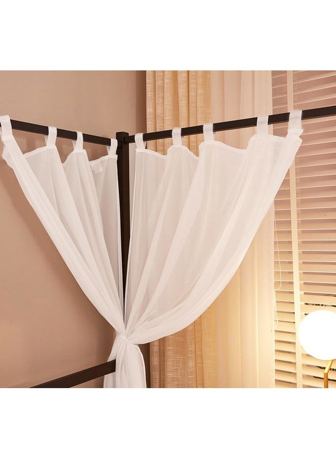 Akiky White Canopy Bed Curtains 4 Corner Bed Canopies Voile Sheer Canopy Curtains Panel 8 Drapery Panel Curtain for All Bed Sizes - Image 3