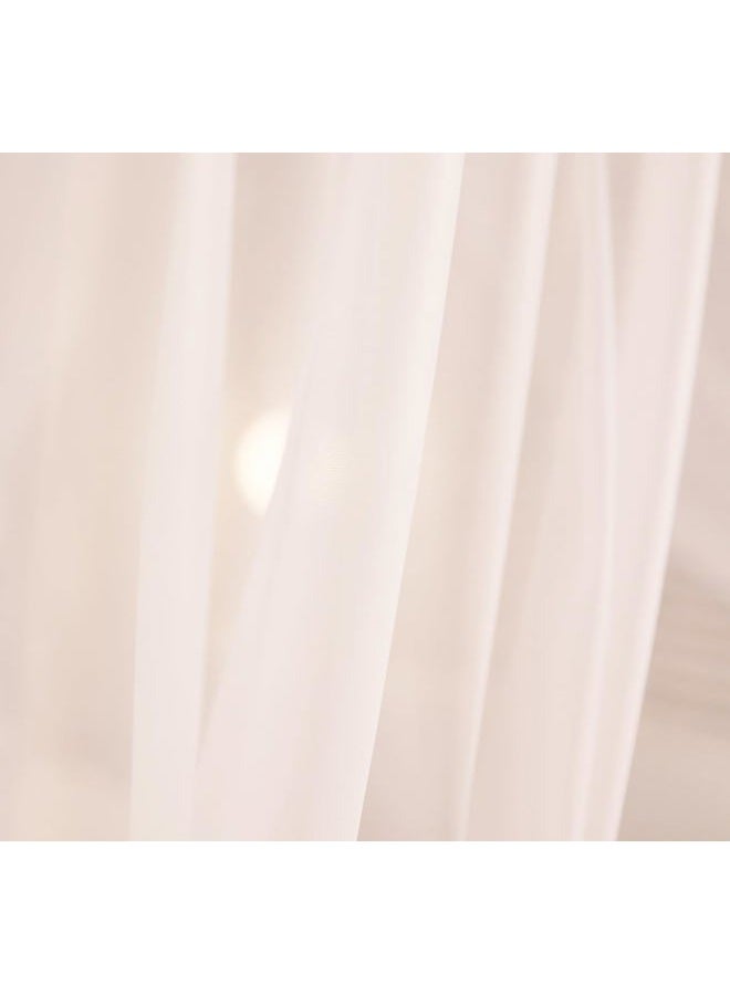 Akiky White Canopy Bed Curtains 4 Corner Bed Canopies Voile Sheer Canopy Curtains Panel 8 Drapery Panel Curtain for All Bed Sizes - Image 5