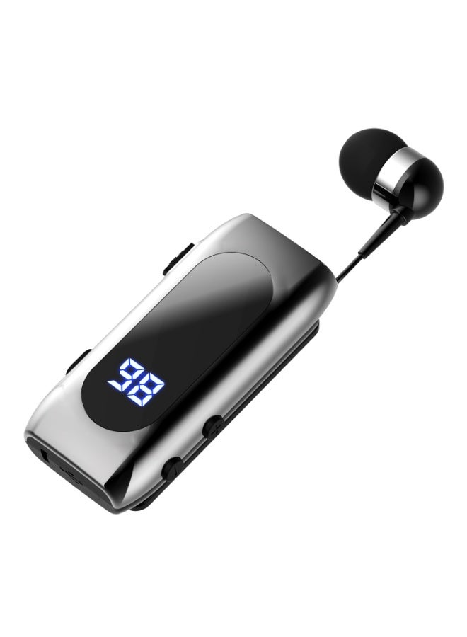 New digital display sports Bluetooth headset single ear clip drawstring business neutral headset black - Image 1