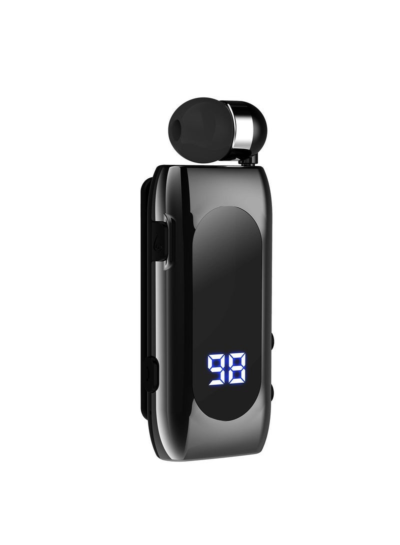 New digital display sports Bluetooth headset single ear clip drawstring business neutral headset black - Image 2