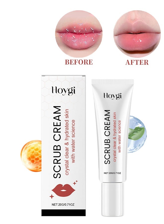 Hoygi Scru Cream - Lip Magic Lighten Scrub Cream, Dark Black Lip Removal Exfoliation Pigmentation, Fade Dull Pink Lip Balm Brighten, Anti-Crack Moisturizing, Smooth Lips, Gentle Exfoliator For Chapped And Dry Lips - Image 1