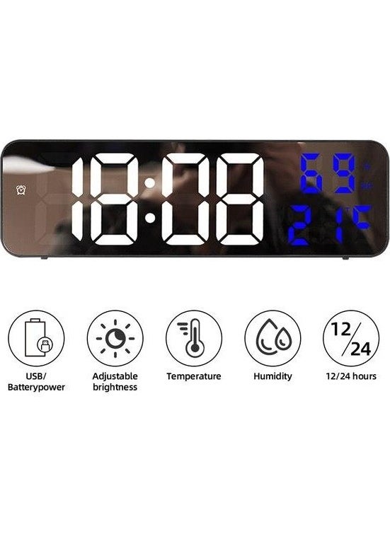 Valkyrie Humidity Meter LED Wall and Table Alarm Clock Navy Blue  - Image 4